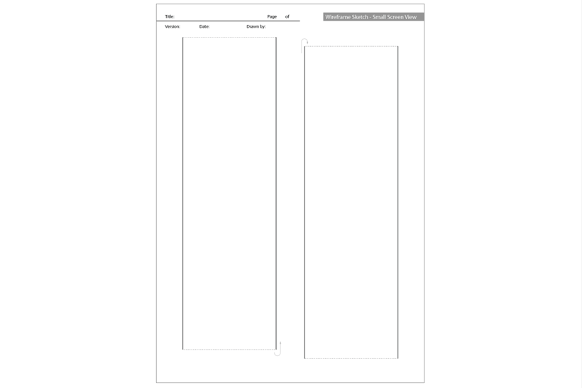 レスポンシブサイトの手書きワイヤーフレーム用、A4スケッチシート